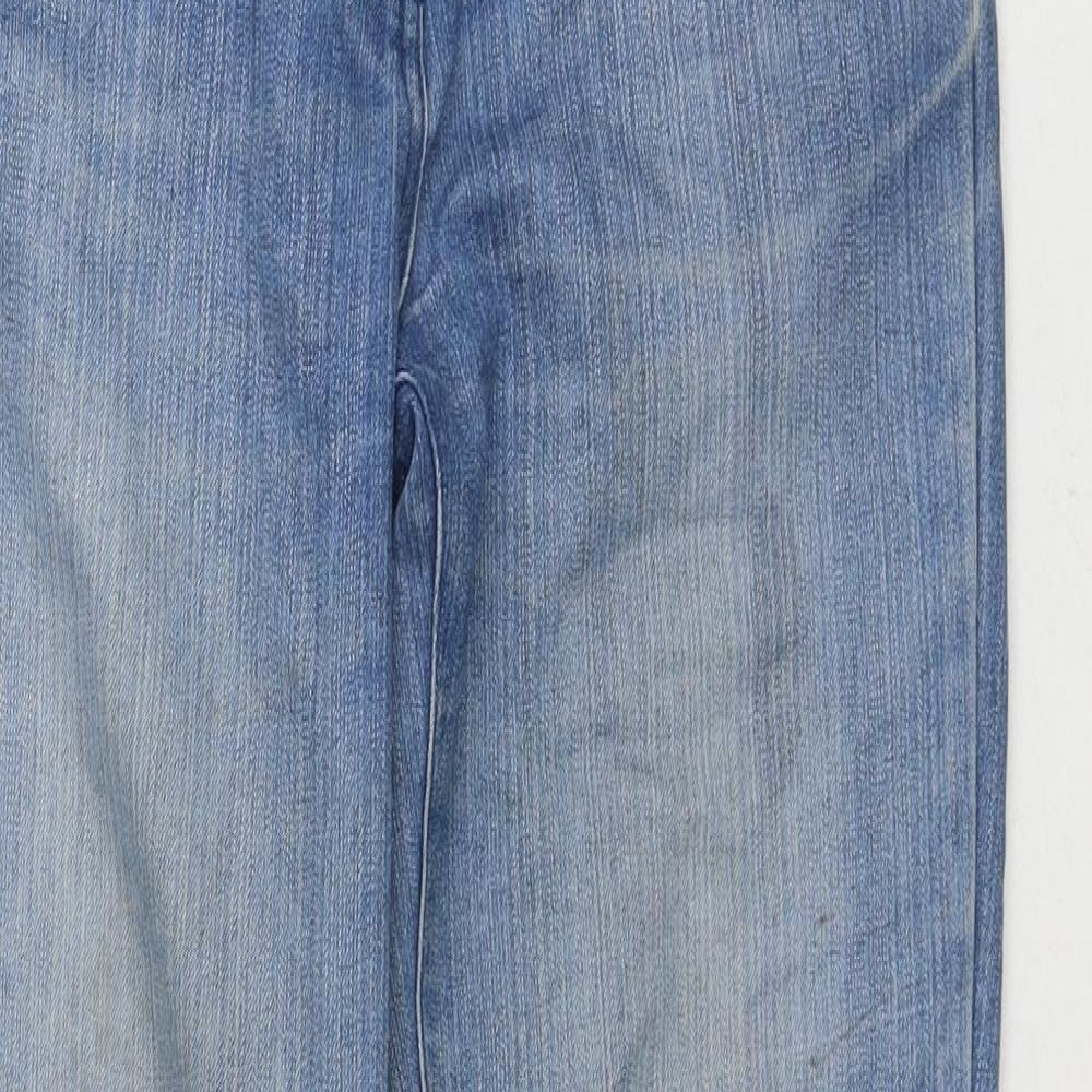 M&Co Womens Blue Cotton Bootcut Jeans Size 10 L30 in Regular Zip