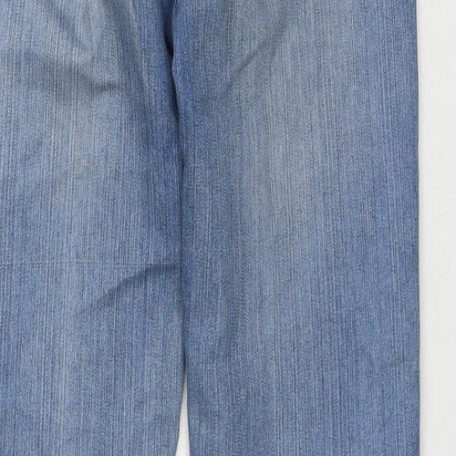 M&Co Womens Blue Cotton Bootcut Jeans Size 10 L30 in Regular Zip