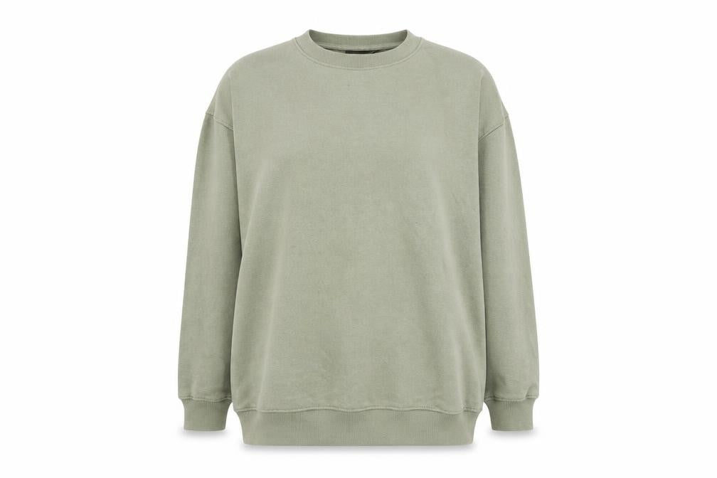 Front view of PRETTYLITTLETHING women’s green polyester pullover hoodie, size UK 12, pullover - n.y.c