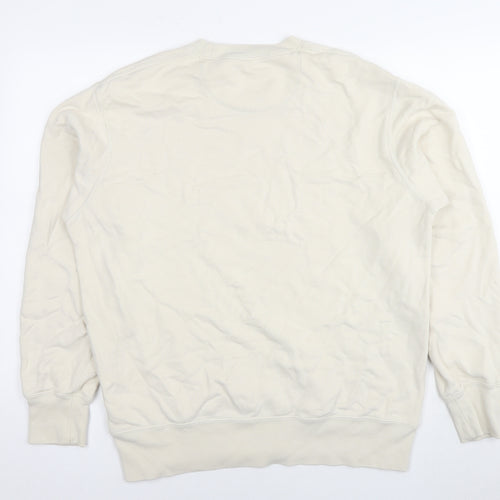 Uniqlo Mens White Cotton Pullover Sweatshirt Size L