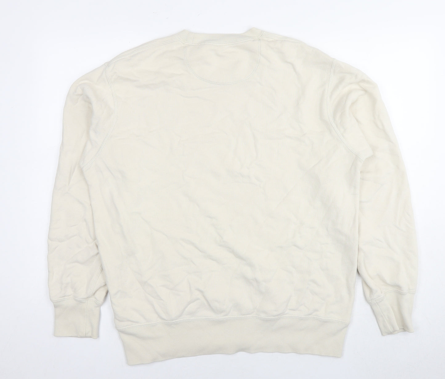 Uniqlo Mens White Cotton Pullover Sweatshirt Size L