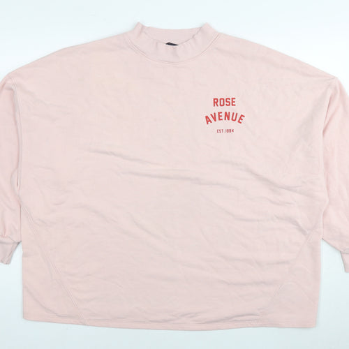 Marks and Spencer Womens Pink Polyester Pullover Sweatshirt Size 20 Pullover - Rose Avenue 1884