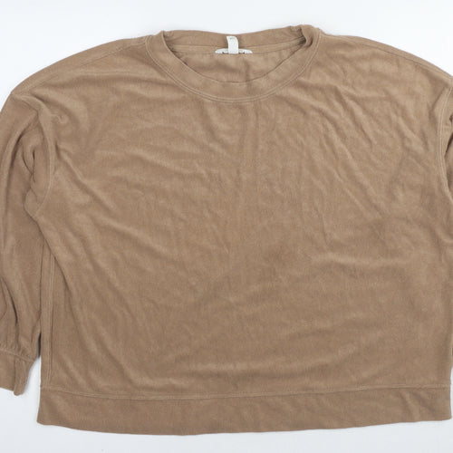 H&M Womens Brown Polyester Pullover Sweatshirt Size XL Pullover
