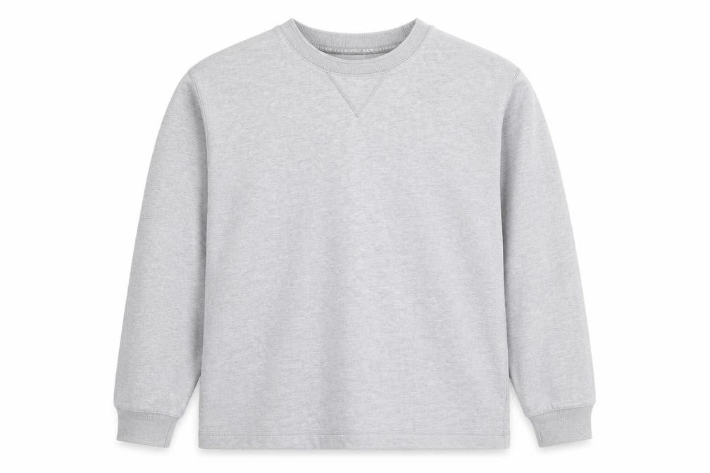 Front view of Next men’s grey cotton pullover sweatshirt, size S