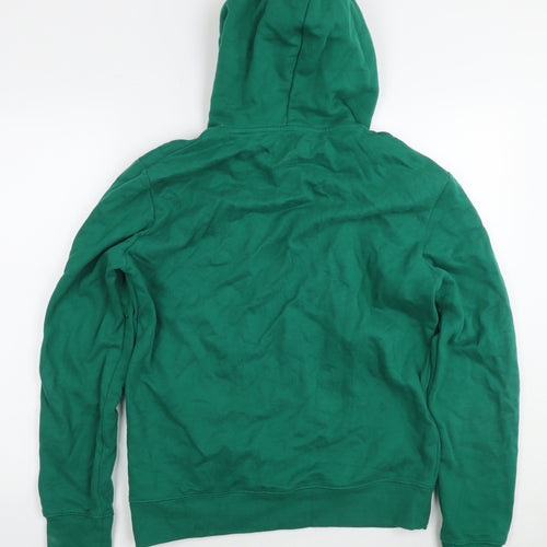 Marks and Spencer Mens Green Cotton Pullover Hoodie Size M - T