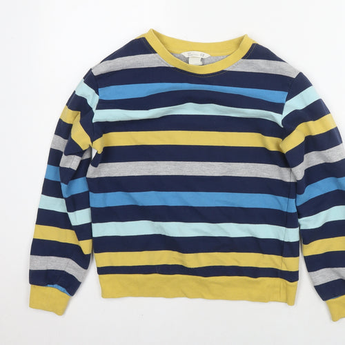 H&M Boys Multicoloured Striped Cotton Pullover Sweatshirt Size 8-9 Years Pullover - Age 8-10 Years