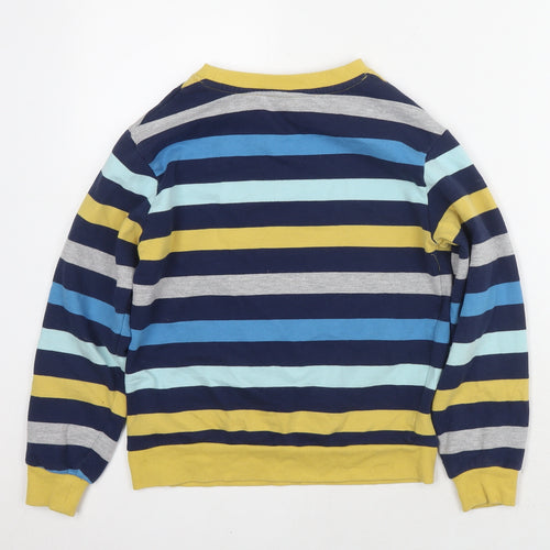 H&M Boys Multicoloured Striped Cotton Pullover Sweatshirt Size 8-9 Years Pullover - Age 8-10 Years