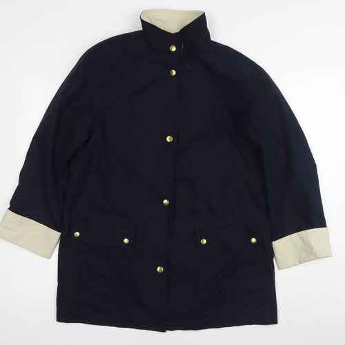 Marks and Spencer Womens Blue Trench Coat Coat Size 10 Zip