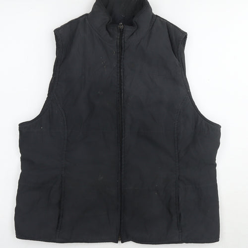 Debenhams Womens Black Gilet Waistcoat Size 16 Zip