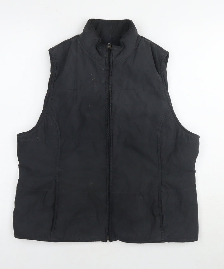 Debenhams Womens Black Gilet Waistcoat Size 16 Zip