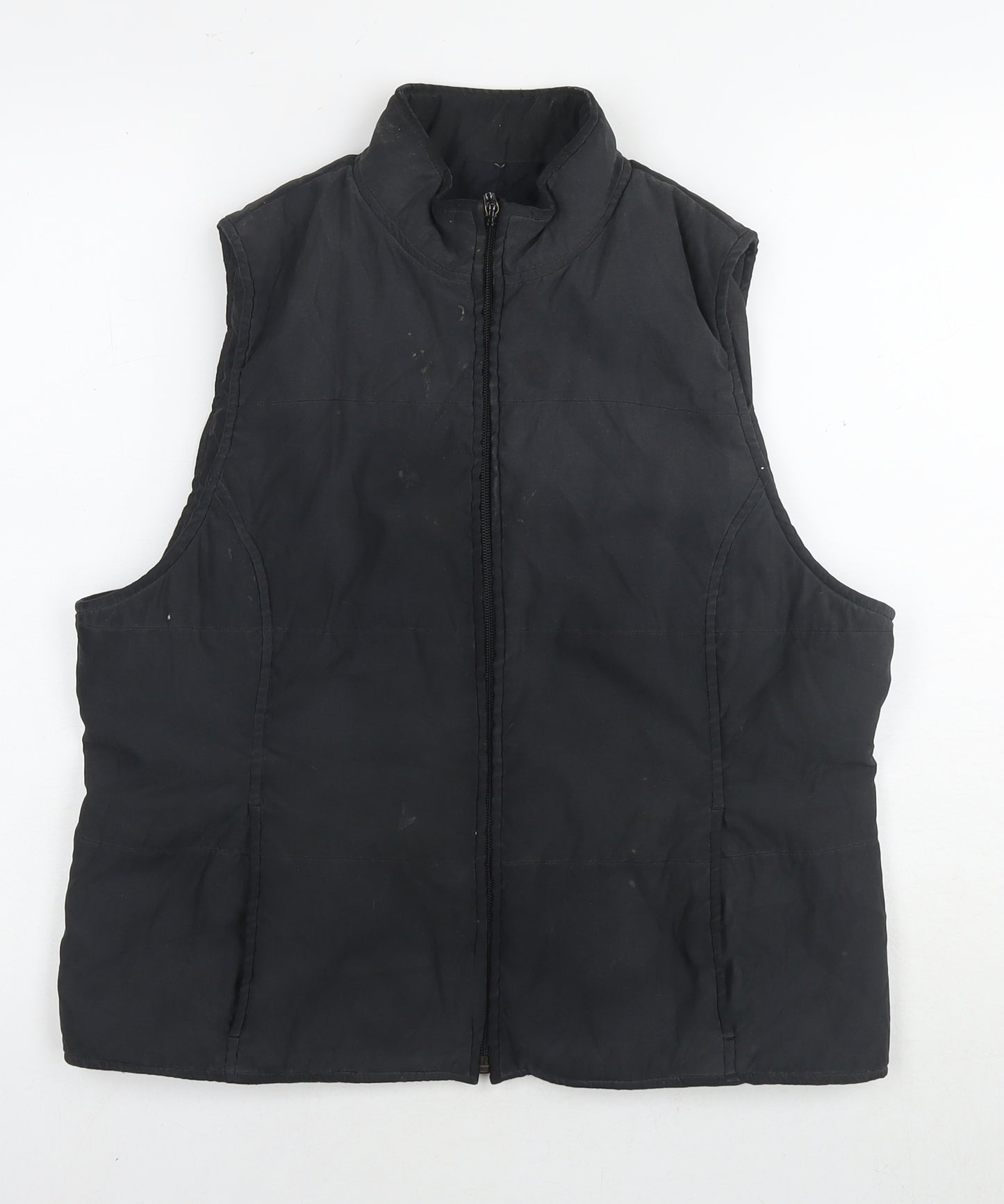 Debenhams Womens Black Gilet Waistcoat Size 16 Zip