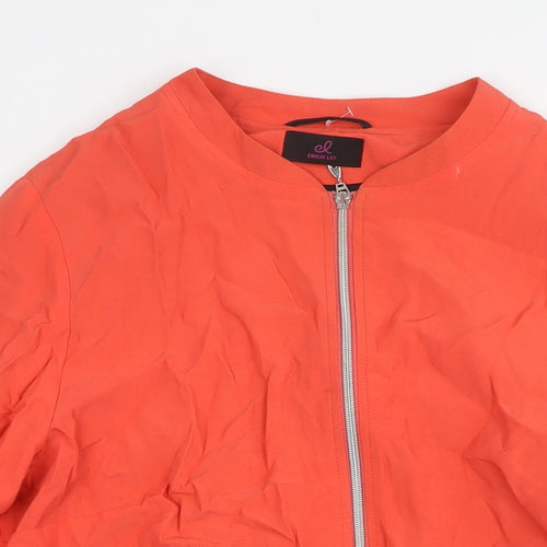 Emila Lay Womens Red Jacket Size 18 Zip