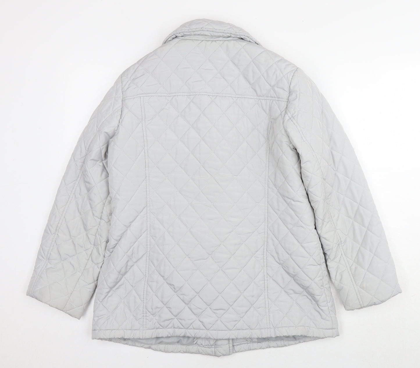 Marks and Spencer Womens Grey Quilted Jacket Size 12 Zip