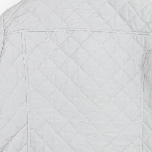 Marks and Spencer Womens Grey Quilted Jacket Size 12 Zip