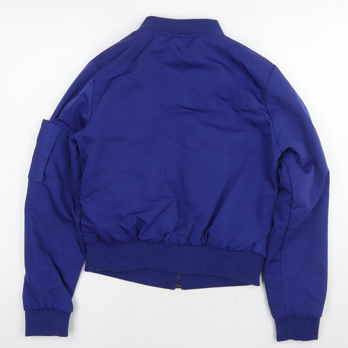 Select Womens Blue Bomber Jacket Jacket Size 10 Zip