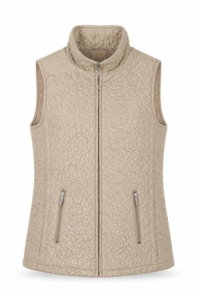 Alexara Womens Beige Gilet Waistcoat Size 12 Zip
