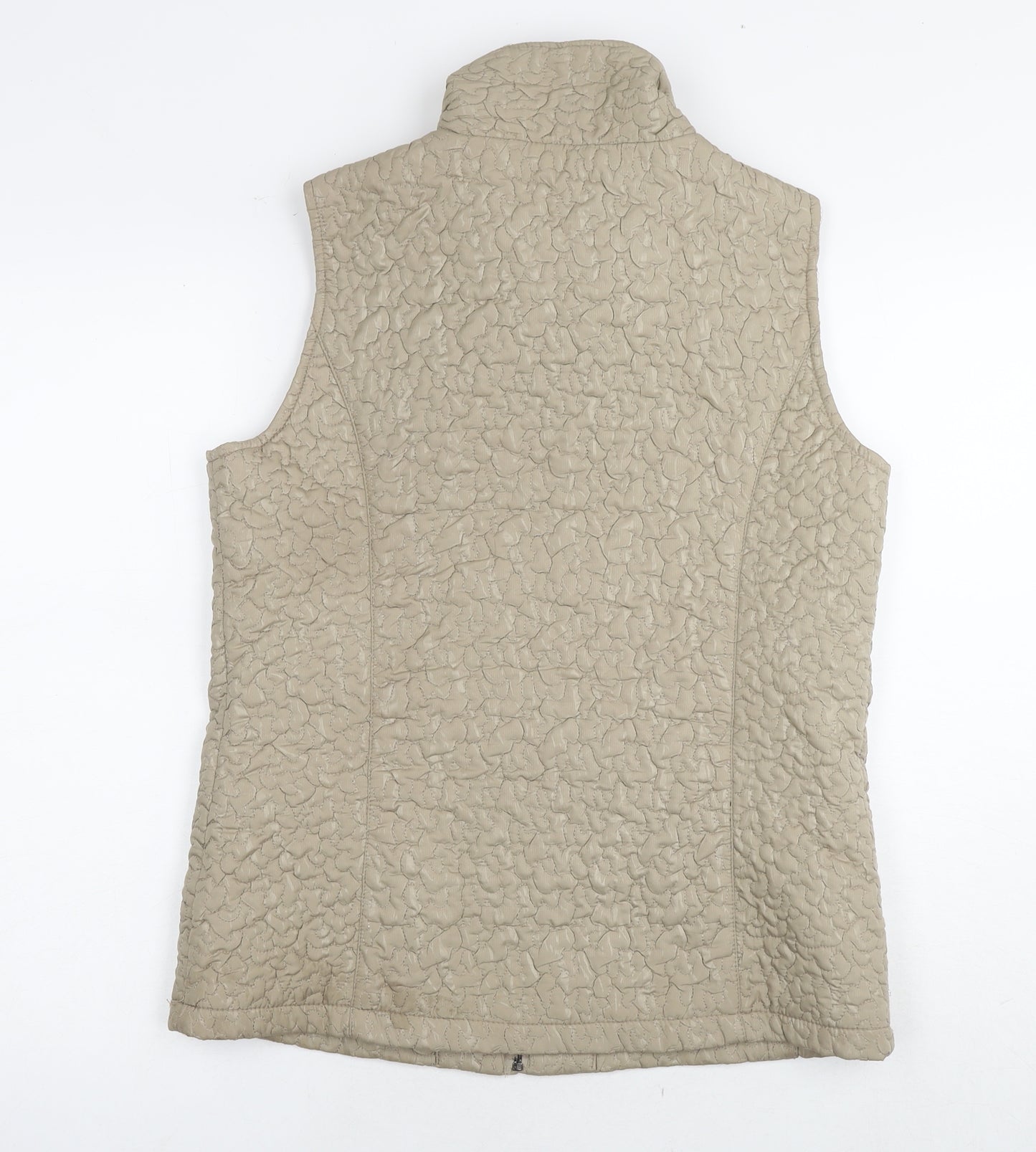 Alexara Womens Beige Gilet Waistcoat Size 12 Zip