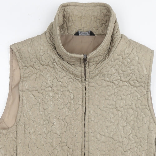 Alexara Womens Beige Gilet Waistcoat Size 12 Zip