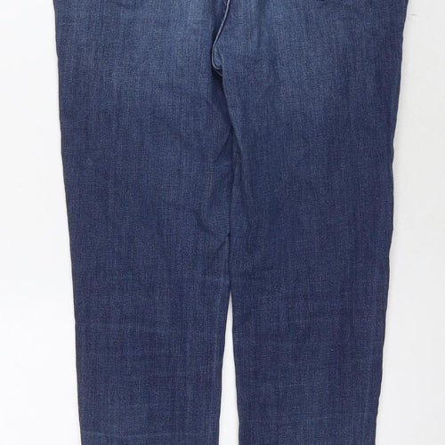 Marks and Spencer Womens Blue Cotton Skinny Jeans Size 12 L27 in Regular Zip