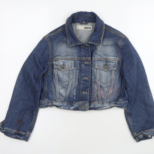 Topshop Womens Blue Jacket Size 12 Zip