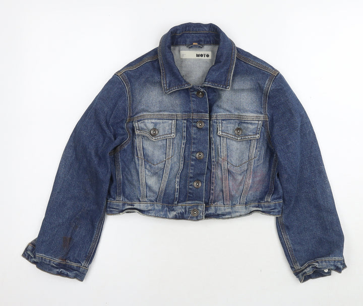 Topshop Womens Blue Jacket Size 12 Zip