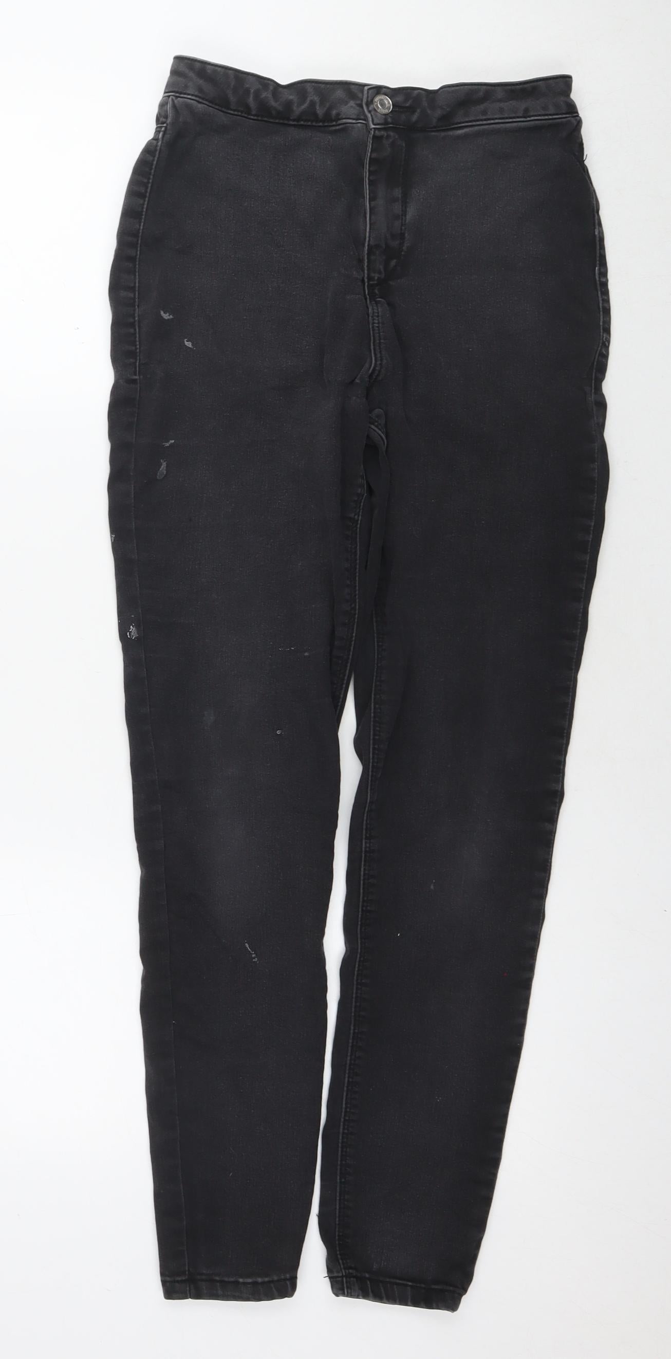 Missguided Womens Black Cotton Skinny Jeans Size 12 L27 in Regular Zip