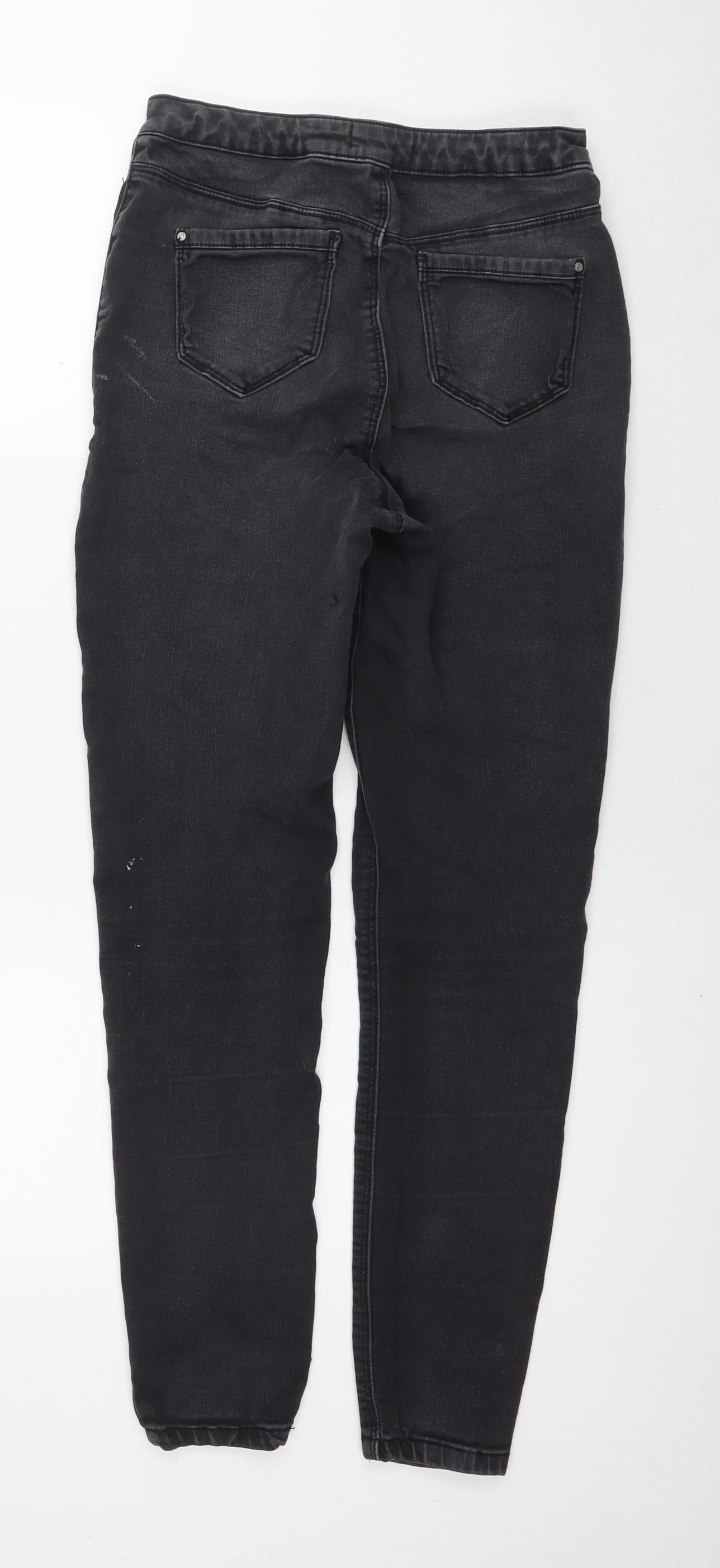 Missguided Womens Black Cotton Skinny Jeans Size 12 L27 in Regular Zip