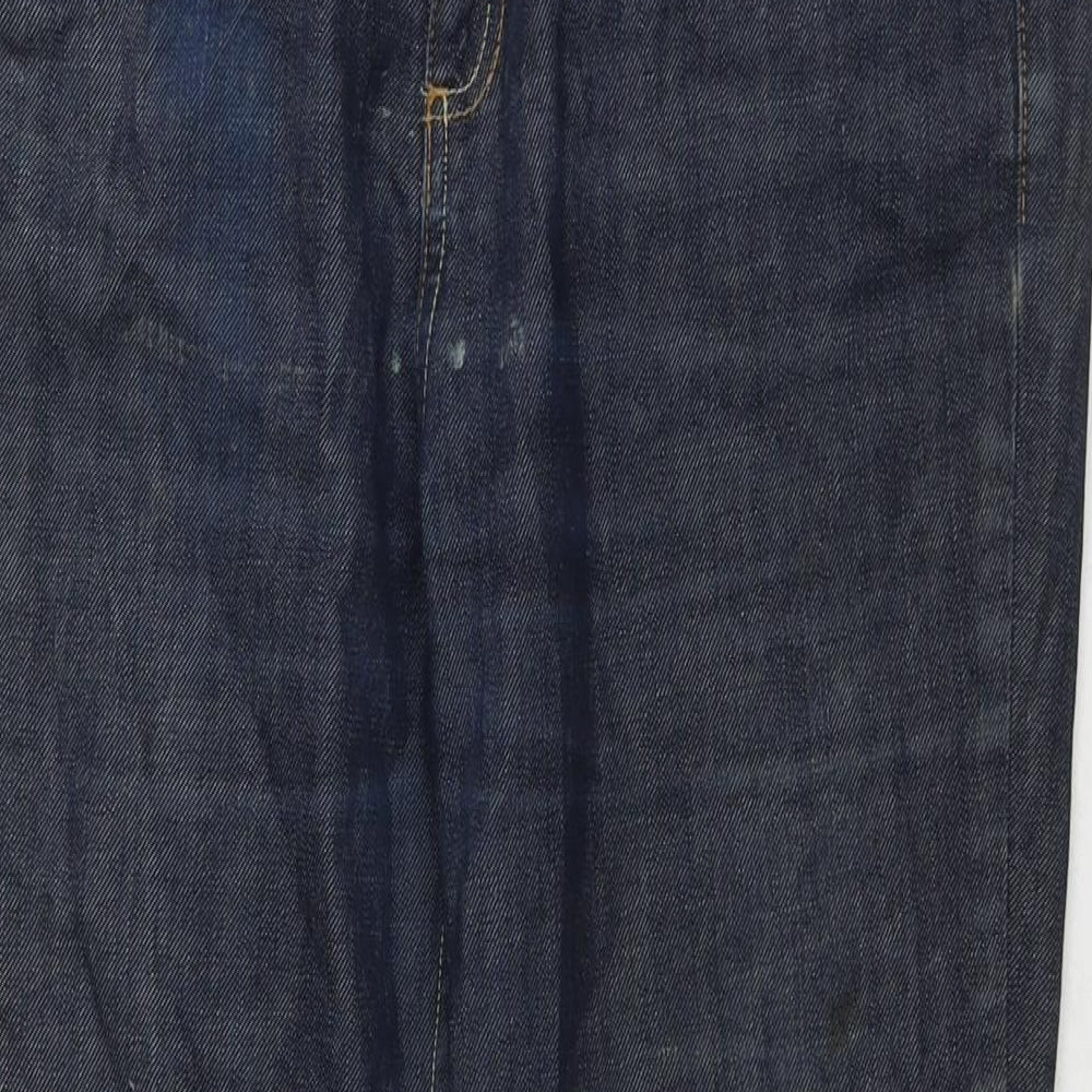 Marks and Spencer Womens Blue Cotton Bootcut Jeans Size 16 L29 in Regular Zip