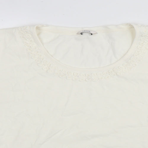Marks and Spencer Womens White Cotton Basic T-Shirt Size 16 Round Neck