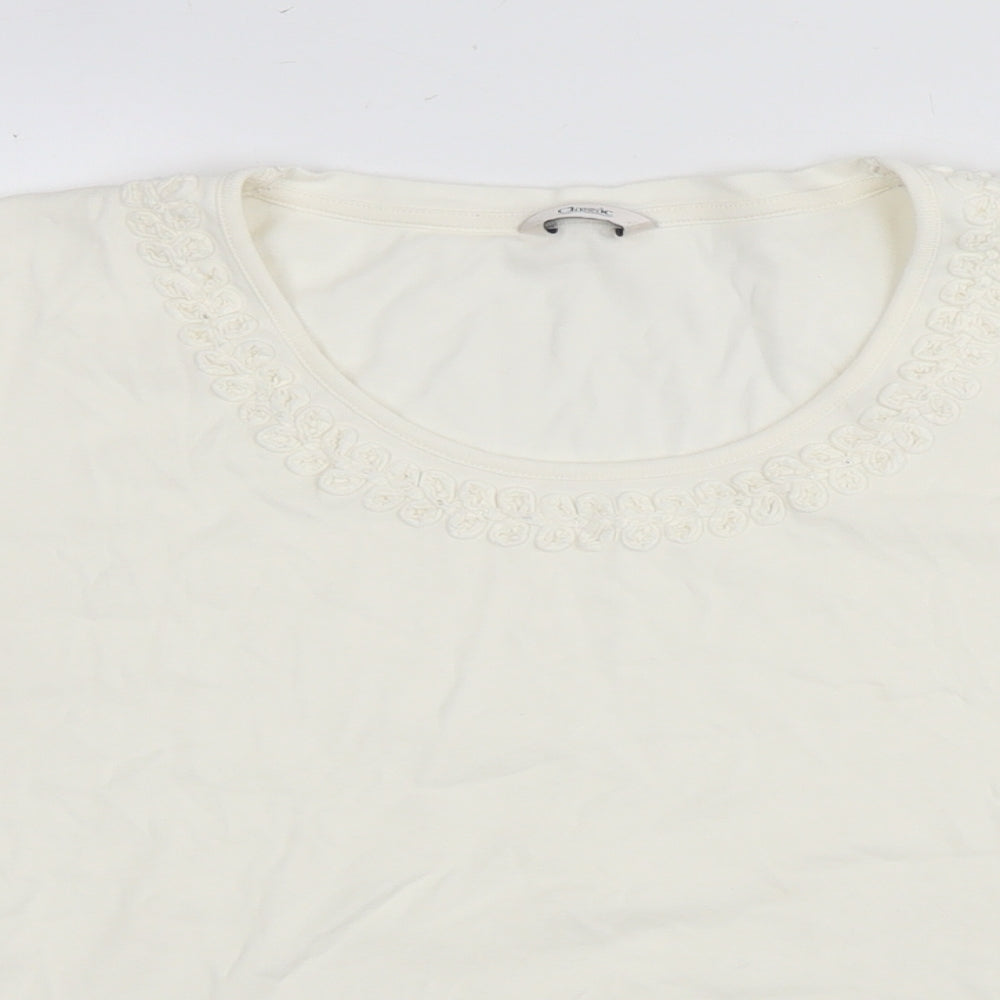 Marks and Spencer Womens White Cotton Basic T-Shirt Size 16 Round Neck