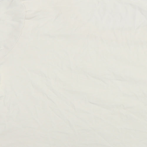 Marks and Spencer Womens White Cotton Basic T-Shirt Size 16 Round Neck