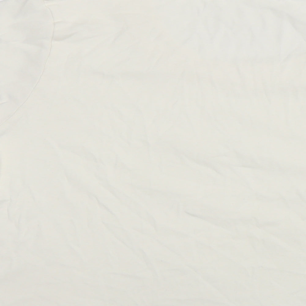 Marks and Spencer Womens White Cotton Basic T-Shirt Size 16 Round Neck