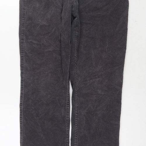 Marks and Spencer Womens Grey Camel Trousers Size 10 L27 in Regular Zip