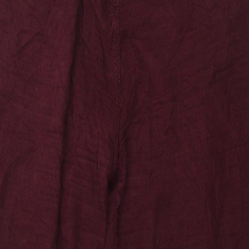 Studio Womens Red Cotton Trousers Size 14 L28 in Regular Zip