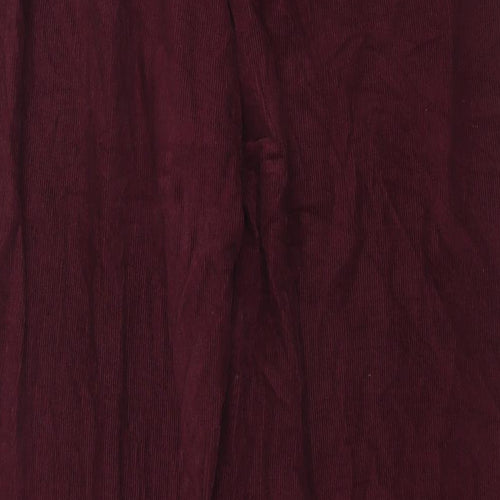 Studio Womens Red Cotton Trousers Size 14 L28 in Regular Zip