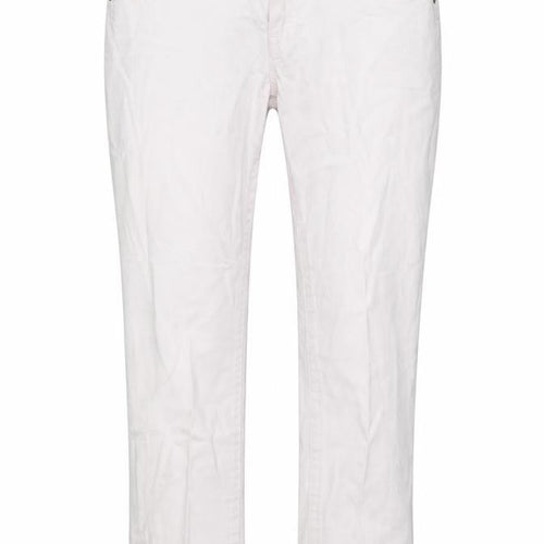 Amelia Jane Womens Ivory Cotton Cropped Jeans Size 10 L23 in Regular Zip