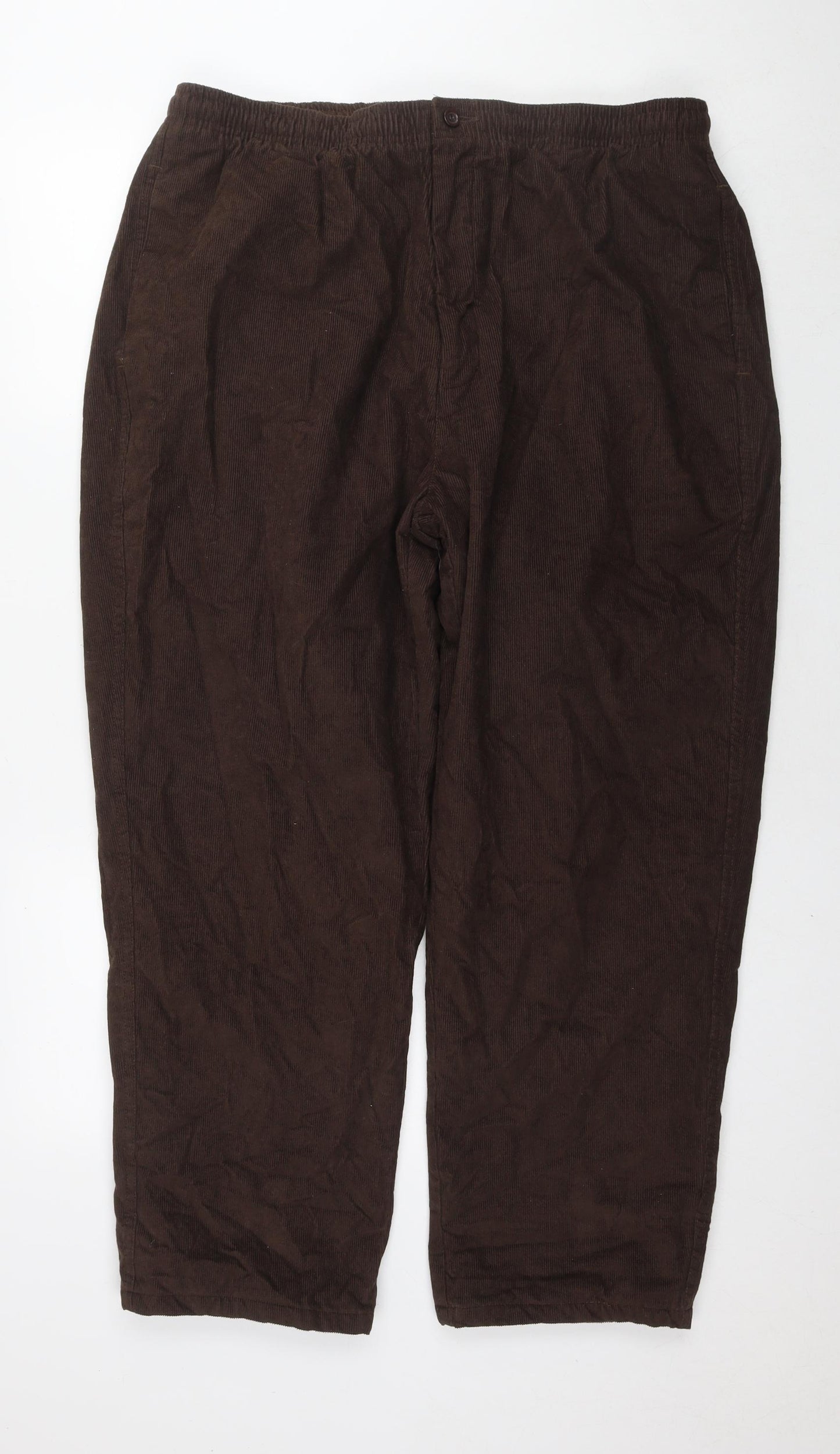 Chums Mens Brown Cotton Trousers Size 42 in L29 in Regular Drawstring