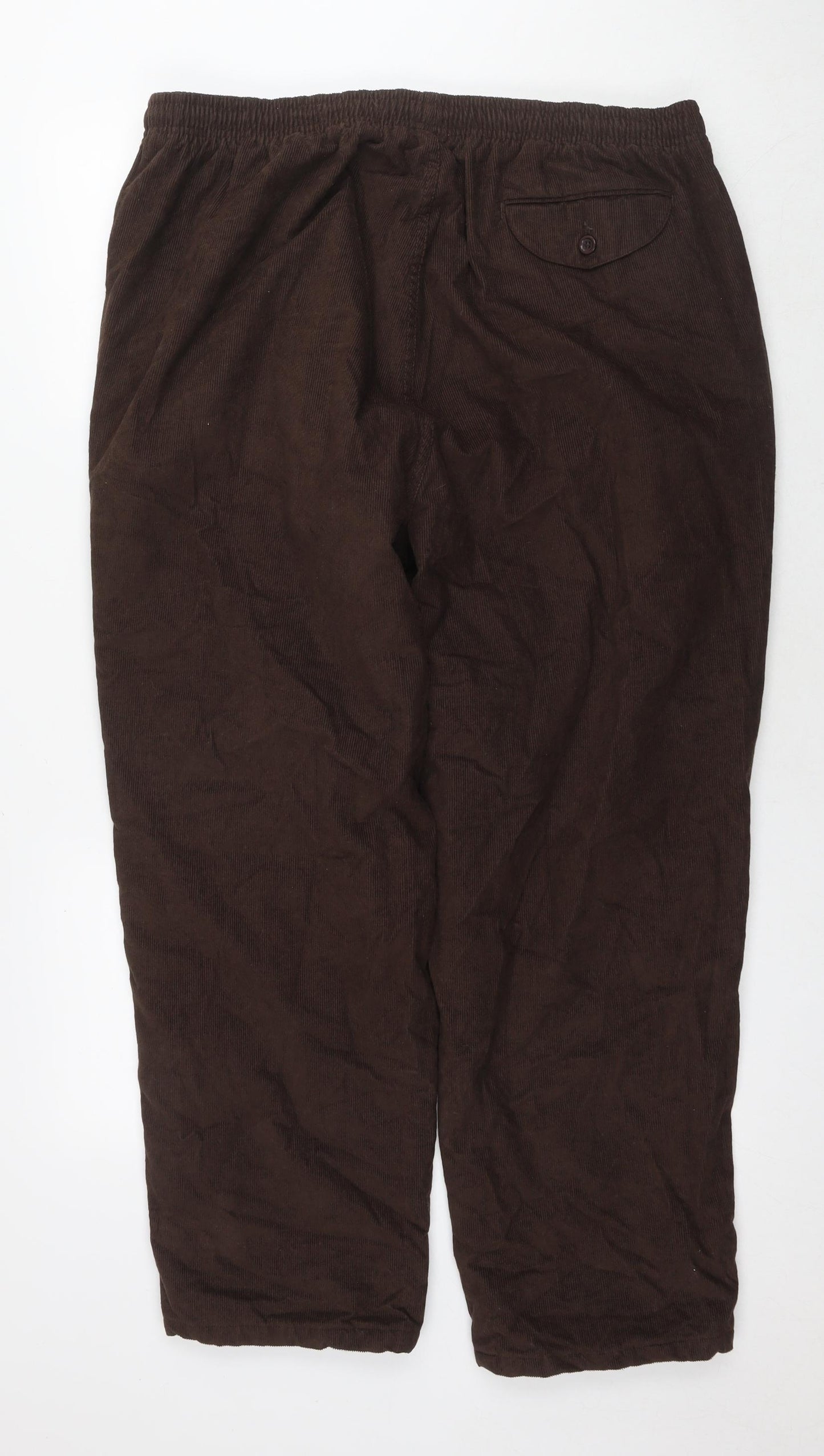 Chums Mens Brown Cotton Trousers Size 42 in L29 in Regular Drawstring