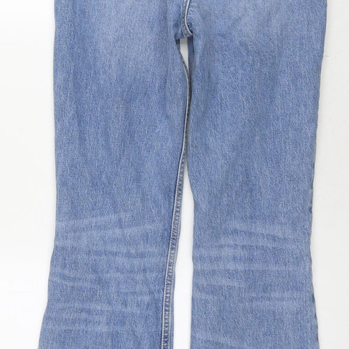 NEXT Womens Blue Cotton Flared Jeans Size 10 L30 in Regular Zip