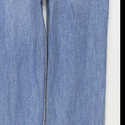 NEXT Womens Blue Cotton Flared Jeans Size 10 L30 in Regular Zip