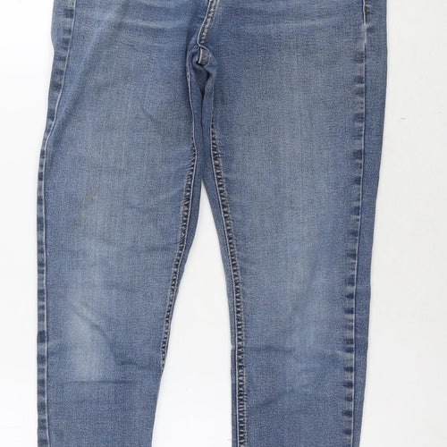 Topshop Womens Blue Cotton Skinny Jeans Size 28 in L34 in Regular Zip