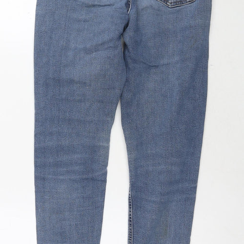 Topshop Womens Blue Cotton Skinny Jeans Size 28 in L34 in Regular Zip