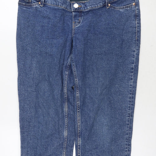 H&M Womens Blue Cotton Mom Jeans Size M L25 in Regular