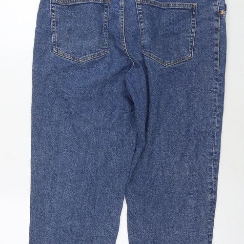 H&M Womens Blue Cotton Mom Jeans Size M L25 in Regular