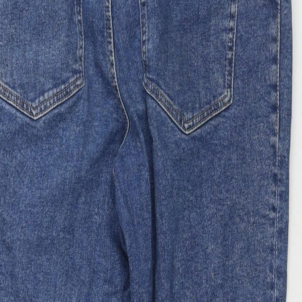 H&M Womens Blue Cotton Mom Jeans Size M L25 in Regular