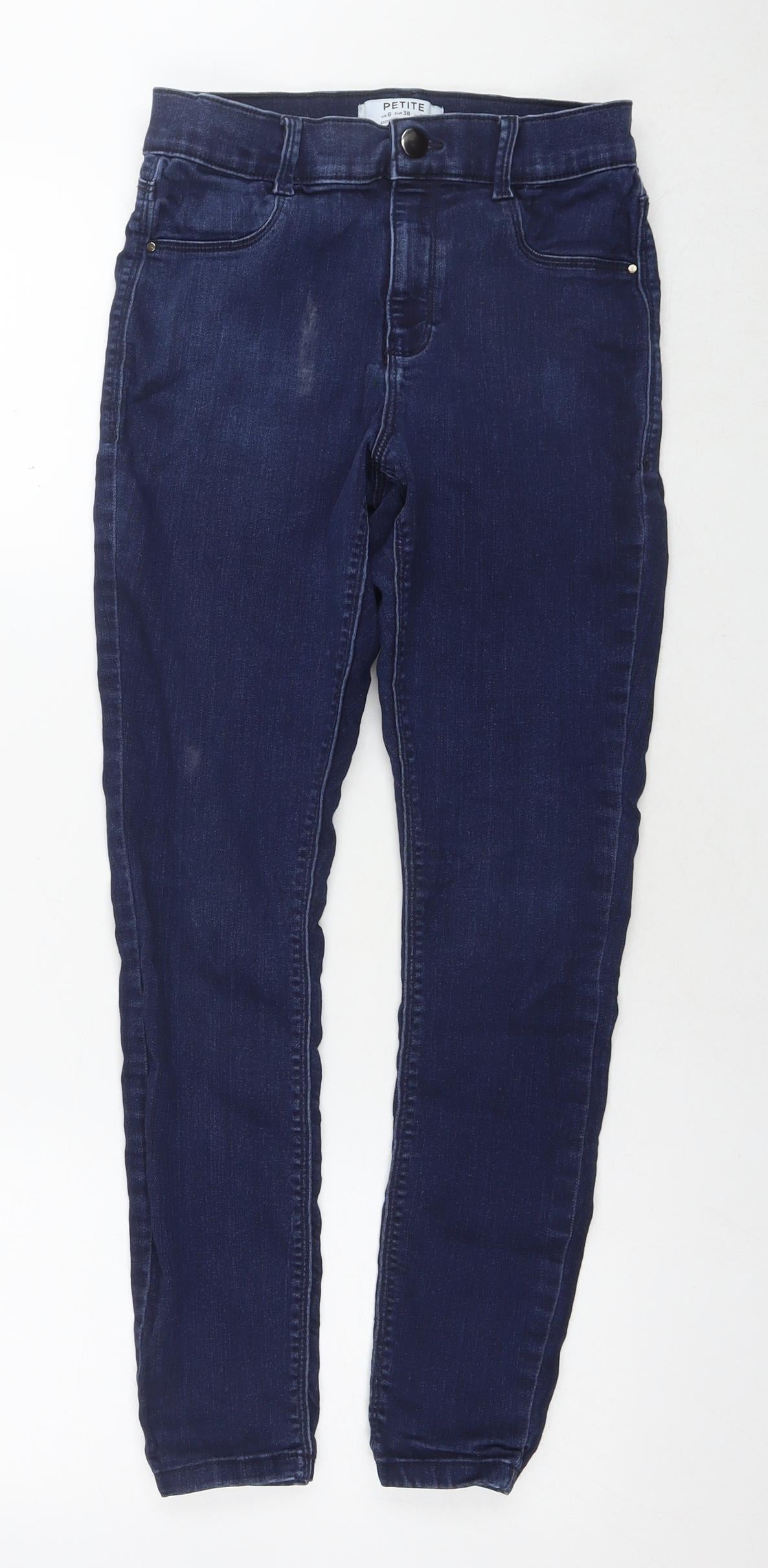 Dorothy Perkins Womens Blue Cotton Skinny Jeans Size 10 L26 in Regular Zip