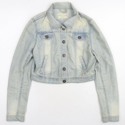 Internacionale Womens Blue Jacket Size 12 Zip