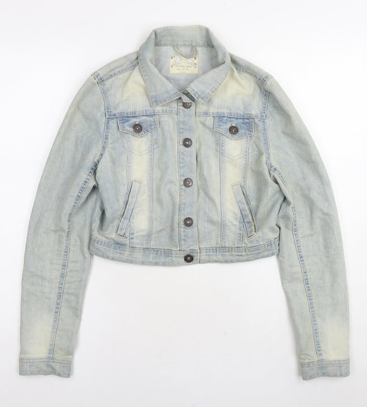Internacionale Womens Blue Jacket Size 12 Zip