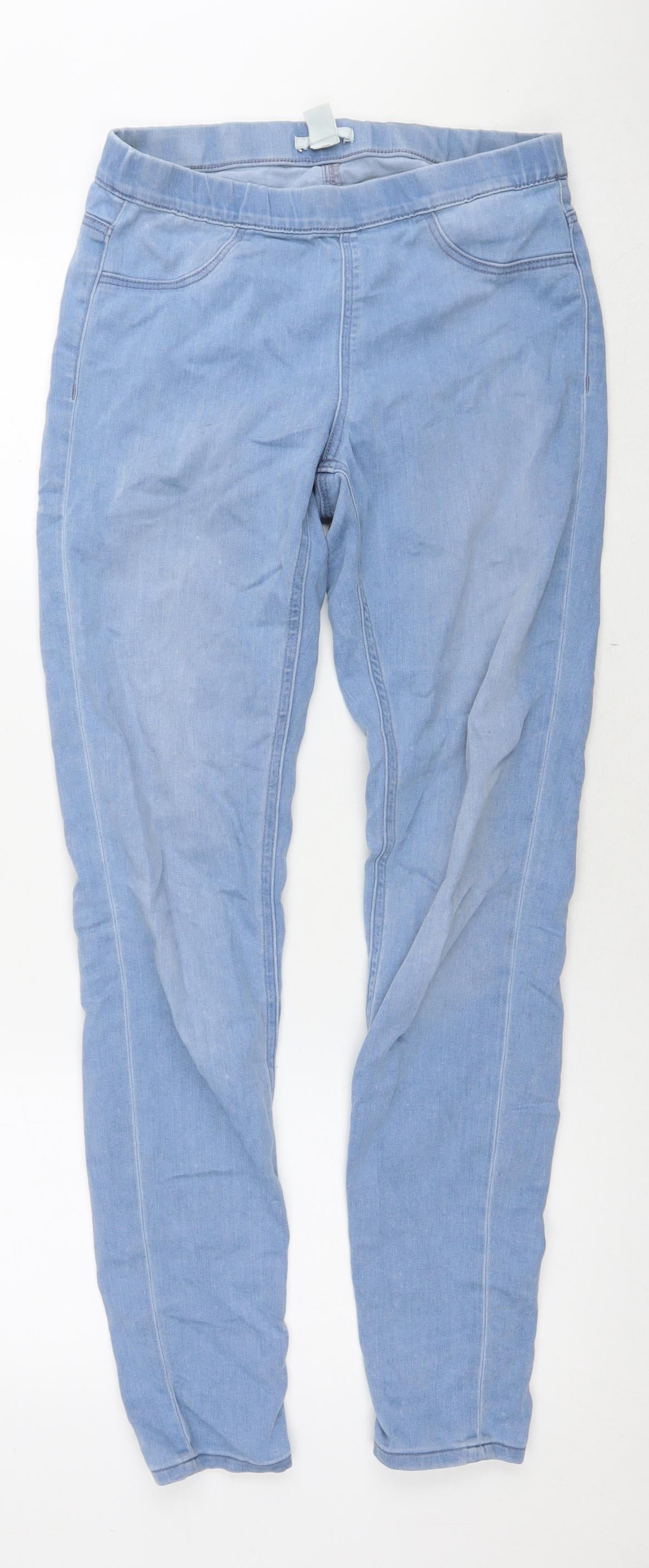 H&M Womens Blue Cotton Jegging Jeans Size 8 L30 in Regular