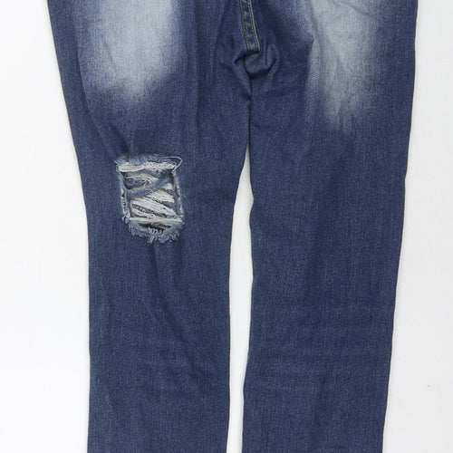 Denim Womens Blue Cotton Skinny Jeans Size S L27 in Regular Zip